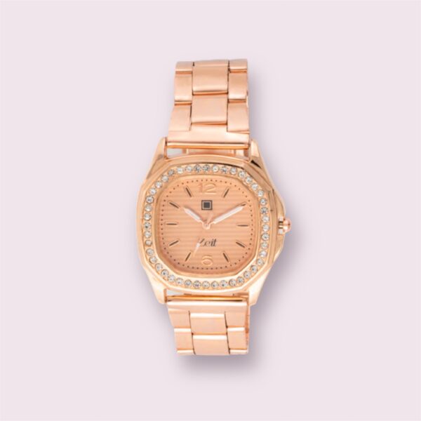 Reloj Zeit Análogo Rosa Dorado/Oro Rosa Correa De Metal Dama