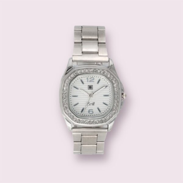 Reloj Zeit Análogo Plateado/Silver Correa De Metal Dama