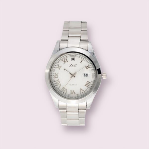 Reloj Zeit Analogo Plateado/Silver Correa De Metal caballero