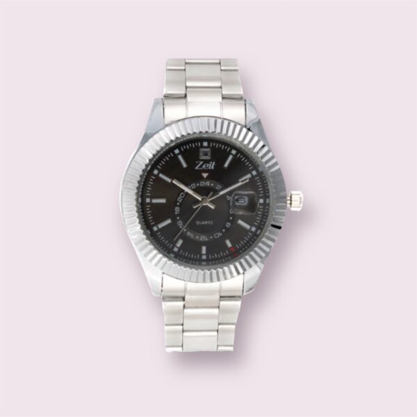 Reloj Zeit Analogo  plateado/silver  correa de metal para caballero