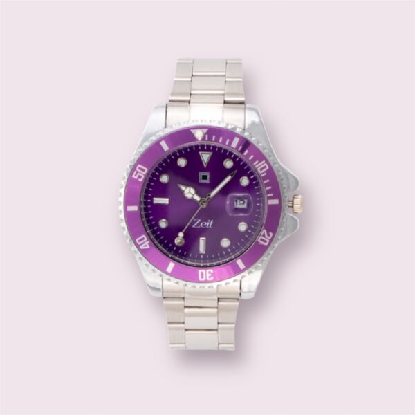 Reloj Zeit Análogo Plateado/Silver Casual Correa De Metal caballero