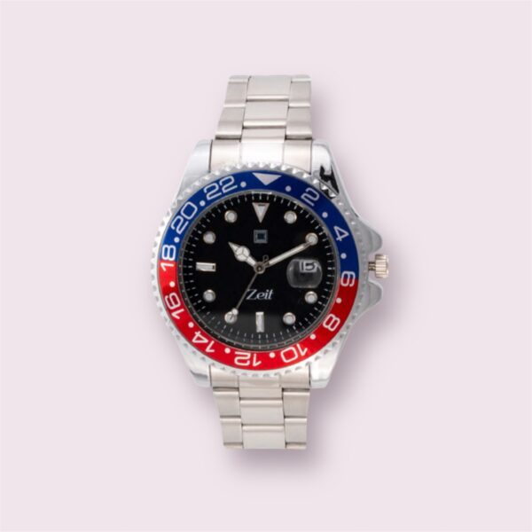 Reloj Zeit Análogo Plateado/Silver Casual Correa De Metal caballero