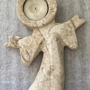 Porta Vela "Ángel de Luz" | Mármol Travertino Fiorito Premium