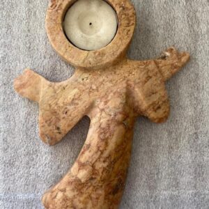 Porta Vela "Ángel de Luz" | Mármol Travertino Rojo Premium