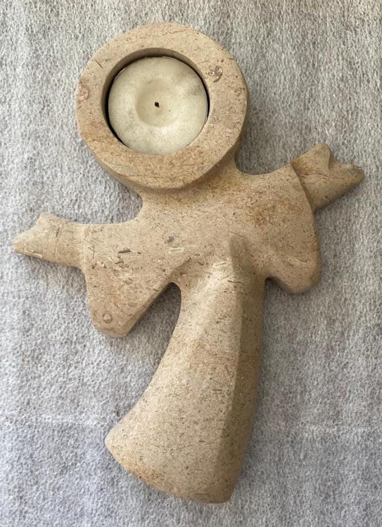 Porta Vela "Ángel de Luz" | Mármol Belagio Premium