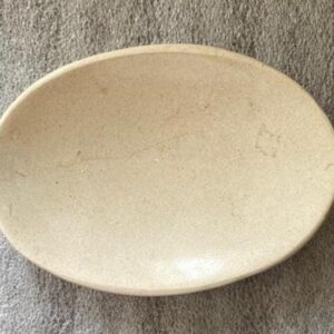 Jabonera Ovalada en Mármol Travertino Claro (Gourmet de Baño)