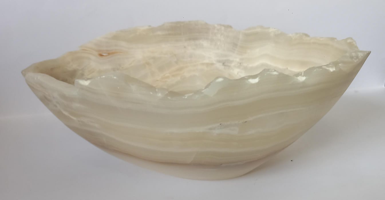 ☁️ Tazón Escultórico: Ónix Blanco con Borde Rústico (Edición Minimal) - Image 2