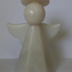 Lámpara de Ángel en Ónix Blanco Natural - Elegancia y Paz | 18 cm Altura
